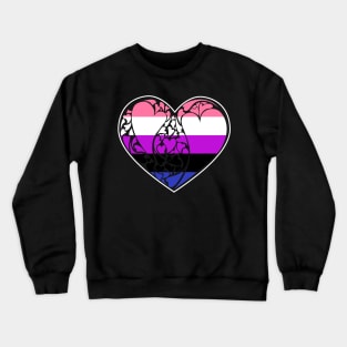 Genderfluid Flag LGBT+ Heart Crewneck Sweatshirt
